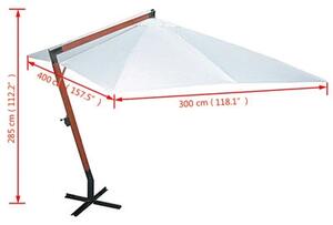 Umbrela de soare suspendata, Timeless Alb, L300xl400xH285 cm