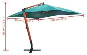 Umbrela de soare suspendata, Timeless Verde, L300xl400xH285 cm