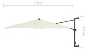 Umbrela de soare cu montaj pe perete, Reda Ivoir, Ø300xH131 cm