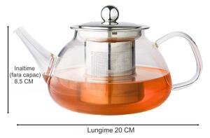 Ceainic din sticla termorezistenta, 850 ml