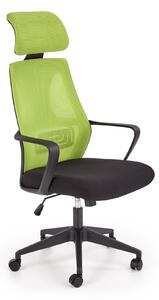 Scaun de birou VALDEZ verde/negru, 64/60x116/122x46/52 cm