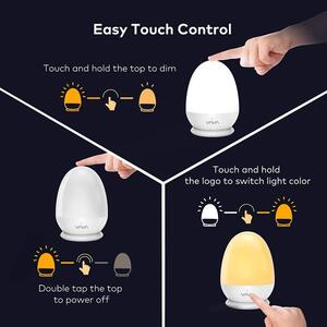 Lampa de Veghe Smart VAVA, lumina LED calda si rece, reglare Touch