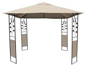 Pavilion pentru gradina/terasa, cadru metalic, bej, 3x3x2.6 m