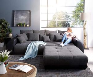 Canapea extensibilă cu 2 lazi de depozitare Big Sofa Verona Dark Grey
