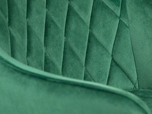 Scaun tapitat cu stofa si picioare metalice Karie Velvet Verde / Negru, l57xA59xH86 cm