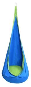 Hamac pentru copii, tip cocon, albastru si verde, max 90 kg, 60x150 cm