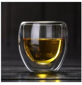 Pahar 250 ml din sticla Borosilicata cu pereti dubli