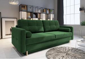 Canapea extensibila cu lada de depozitare Palermo Green 220x100 cm