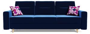 Canapea extensibilă cu ladă de depozitare Bergen Blue Intense 220x100