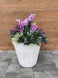 Ghiveci decorativ de flori, rotund, alb, 11/21 L, 34.8x32.5 cm, Woode