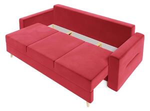 Canapea extensibilă cu ladă de depozitare Bergen Red Temptation 220x10