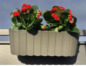 Jardiniera decorativa, suport plastic, gri, 4.9 L, 38.3x21.2x13 cm, Boardee Hook