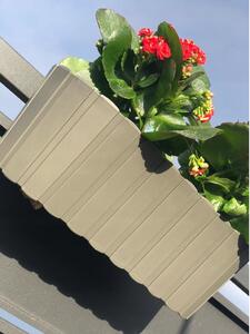 Jardiniera decorativa, suport plastic, gri, 4.9 L, 38.3x21.2x13 cm, Boardee Hook