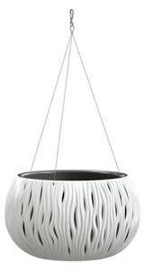 Ghiveci decorativ cu lant, rotund, alb, 23.8x16.1, Sandy Bowl WS