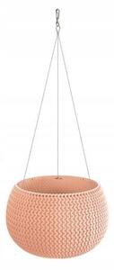 Ghiveci decorativ cu lant, rotund, piersica, 23.9x16.1 cm, Splofy Bowl WS