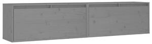 Dulapuri de perete 2 buc. gri, 80x30x35 cm lemn masiv de pin