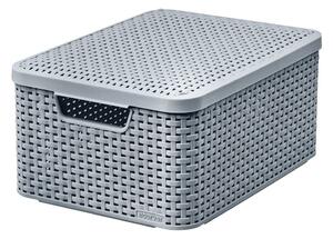 Cutie de depozitare gri din plastic cu capac 29x39x19 cm Style – Curver