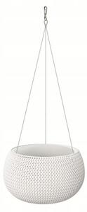 Ghiveci decorativ cu lant, rotund, alb, 29x19.5 cm, Splofy Bowl WS 