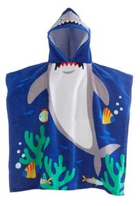 Poncho pentru copii albastru din bumbac Shark – Catherine Lansfield