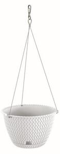Ghiveci decorativ cu lant, rotund, alb, 23x14.5 cm, Splofy WS 