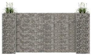 Jardinieră gabion în formă de H, sârmă oțel, 260 x 40 x 120 cm