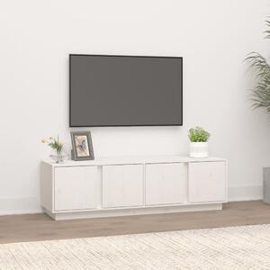 Comodă TV, alb, 140x40x40 cm, lemn masiv de pin