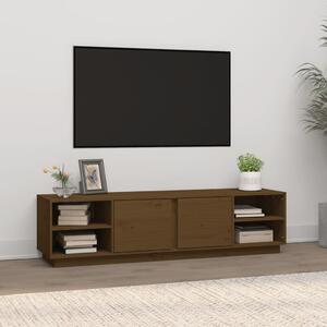 Comodă TV, maro miere, 156x40x40 cm, lemn masiv de pin