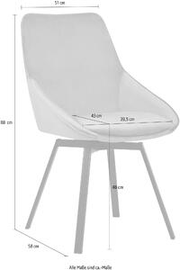 Set 2 scaune rotative Merisa crem 51/58/88 cm