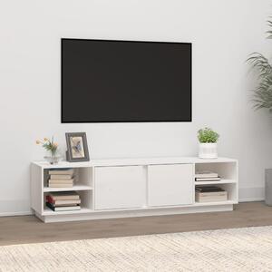 Comodă TV, alb, 156x40x40 cm, lemn masiv de pin