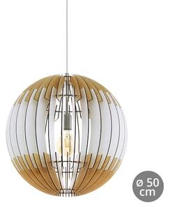Eglo 79141 - Lustră pe cablu OLMERO I 1xE27/60W/230V maro-alb