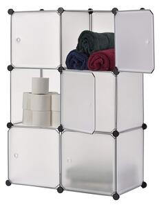 Dulap modular cu 6 compartimente de depozitare, din plastic, 35.5x35.5x35.5 cm, White, FH-AL0039-6