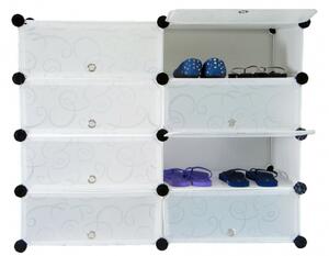 Dulap modular cu 8 compartimente de depozitare, din plastic, 45x35x17 cm, White, FH-AW12810-8