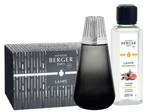 Set Berger lampa catalitica Berger Amphora Noire cu parfum Lait de Figue