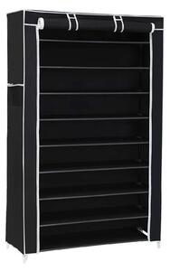 Dulap pentru pantofi cu 10 niveluri, Negru, 88 x 28 x 160 cm