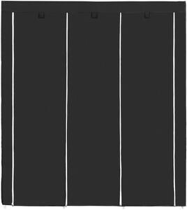Dulap pentru haine, Stofa, Negru, 175 x 150 x 45 cm