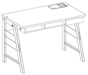 Masa de birou din pal si metal, cu 1 sertar, pentru tineret, Duo Natur / Alb, l114xA64xH76 cm