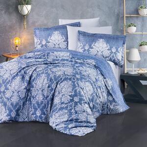 Set 4 piese lenjerie pat Clasy, king size, bumbac dublu satinat, cears