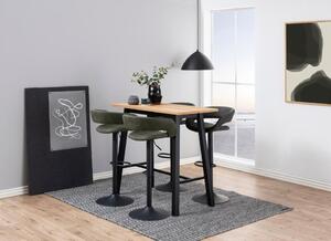 Set 2 scaune de bar tapitate cu stofa si picior metalic Grace Verde Olive / Negru, l54,5xA48,5xH104 cm