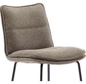Set 2 scaune de bar rotative tapitate cu stofa si picioare metalice, Hampton Capuccino / Negru, l45xA54xH110 cm