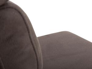 Scaun de bar rotativ tapitat cu stofa si picior metalic, Rabea Maro / Crom, l40xA58xH91-116 cm