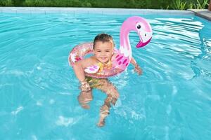 Colac gonflabil pentru inot, copii 3-6 ani, Bestway MCT 36306, 61x61 cm, forma de Flamingo