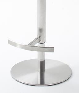 Scaun de bar rotativ tapitat cu stofa si picior metalic, Rabea Gri / Crom, l40xA58xH91-116 cm