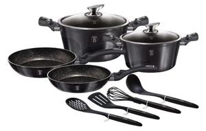Set oale si tigai marmorate, 10 piese, din aluminiu forjat, Carbon Pro Collection, Berlinger Haus, MCT 6917