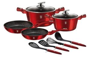 Set oale si tigai marmorate, 10 piese, din aluminiu forjat, Burgundy Collection, Berlinger Haus, MCT 6141
