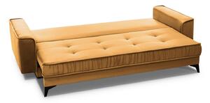 Canapea extensibila cu lada de depozitare Monaco Mustar 240x96 cm