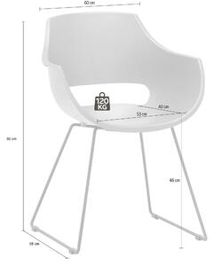 Set 4 scaune din plastic cu picioare metalice Rockville Skid Negru, l57xA58xH80 cm