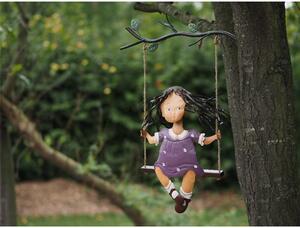 Figurina metal Metal Girl on Swing Hanger, 62x9x44 cm