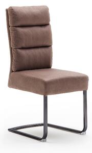 Set 2 scaune tapitate cu stofa si picioare metalice, Rochester Capuccino / Negru, l46xA64xH103 cm