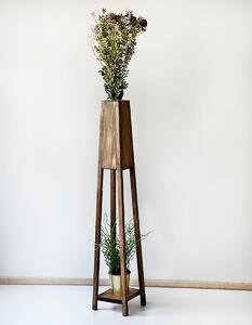 Etajera flori din lemn, Homs Garden 50, Natur, 95 x 18x 18 cm