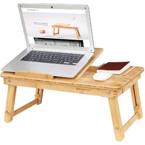 Masuta pentru laptop reglabila pe inaltime, Bambus, Natur